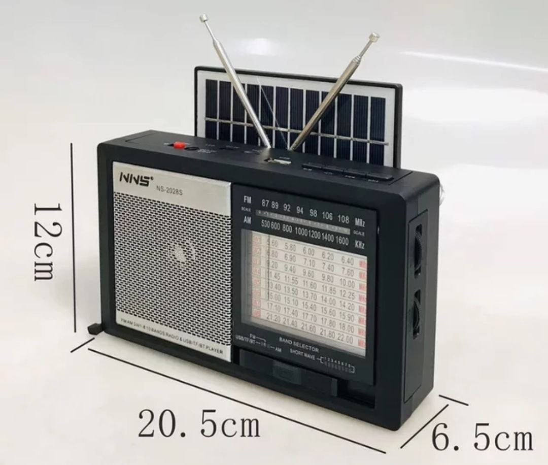 Radio Solar 📻 de 3 Bandas Radio con panel solar